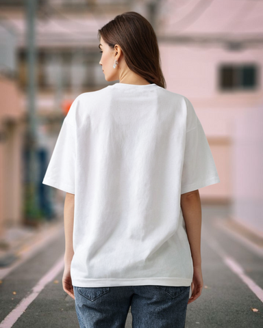 Hope Graphic Printed White Oversized T-shirt